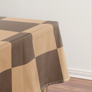 Vintage Chequered in Warm Browns Tablecloth