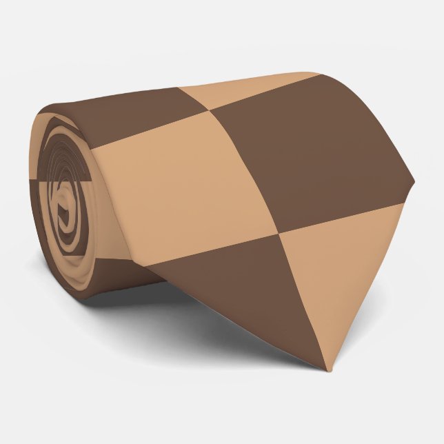 Vintage Chequered in Warm Browns Tie (Rolled)