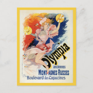 Vintage Chéret belle époque Paris theatre ad Postcard