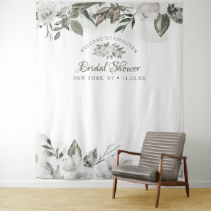 Vintage Cherish Bridal Shower Photo Prop Backdrop Tapestry
