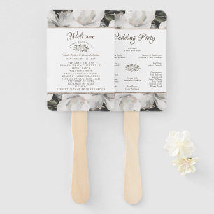 Vintage Cherish Floral Wedding Ceremony Program Hand Fan