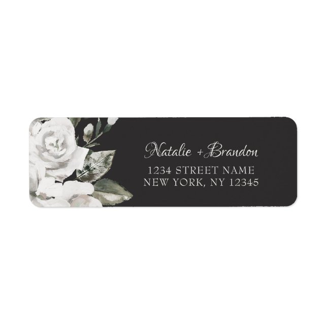 Vintage Cherish Floral Wedding Return Address (Front)