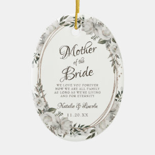 Vintage Cherish To the Mother of the Bride Quote Ceramic Tree Decoration