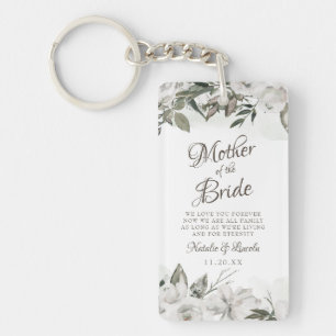 Vintage Cherish To the Mother of the Bride Quote Key Ring