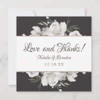 Vintage Cherish Wedding Love and Thanks Square