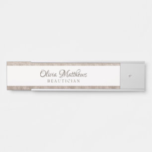 Vintage Cherish White Floral & Rose Gold Name Door Sign