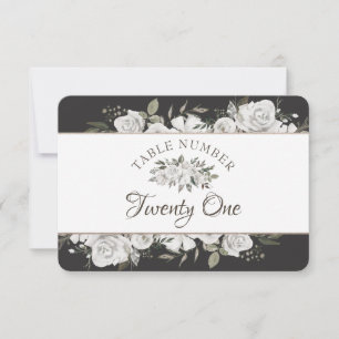 Vintage Cherish White Floral Wedding Table Numbers