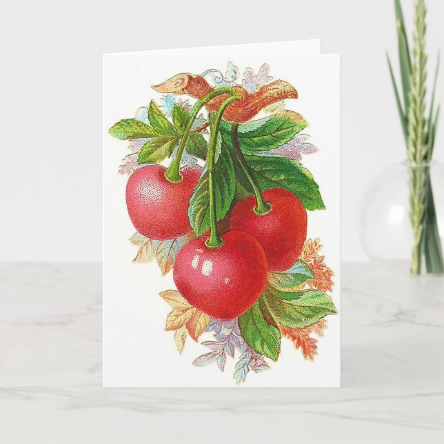 Vintage Cherries Card (Front)