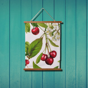Vintage  cherries  hanging tapestry