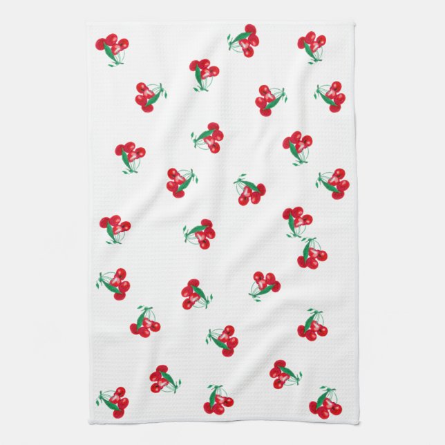 Vintage Cherries Kitchen Towel (Vertical)