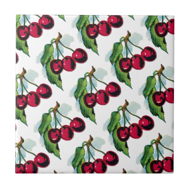 Vintage Cherries Tile (Front)