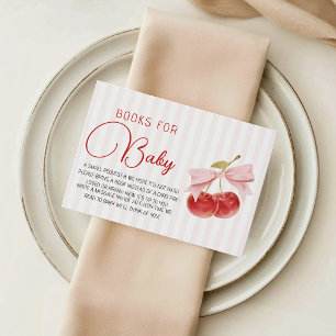 Vintage Cherry Baby Shower Book Request Enclosure Card