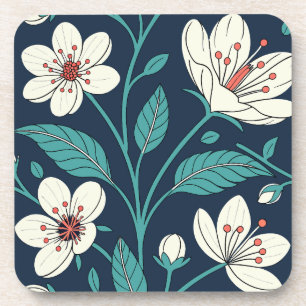 Vintage Cherry Blossom – Elegant Seamless Coaster