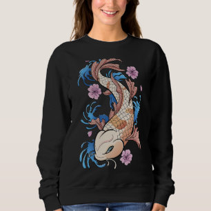 Vintage Cherry Blossom I Japanese Fish I Koi Carp Sweatshirt