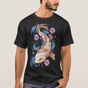 Vintage Cherry Blossom I Japanese Fish I Koi Carp T-Shirt