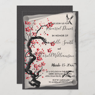 Vintage Cherry Blossom Invitation