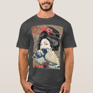 Vintage Cherry Blossom Japanese Geisha Girl  T-Shirt