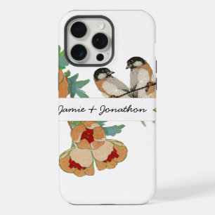Vintage Cherry Blossom Love Bird Peach Mint iPhone 15 Pro Max Case
