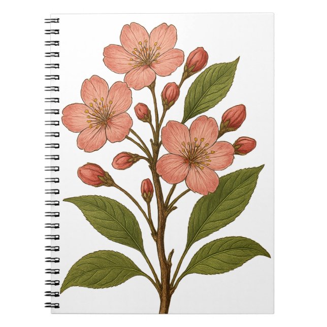Vintage Cherry Blossom Notebook (Front)