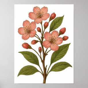 Vintage Cherry Blossom Poster