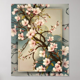 Vintage Cherry Blossom Poster