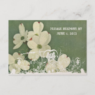Vintage Cherry Blossom RSVP with envelopes