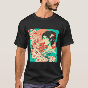 Vintage Cherry Blossom  Sakura Japanese Art Anime  T-Shirt