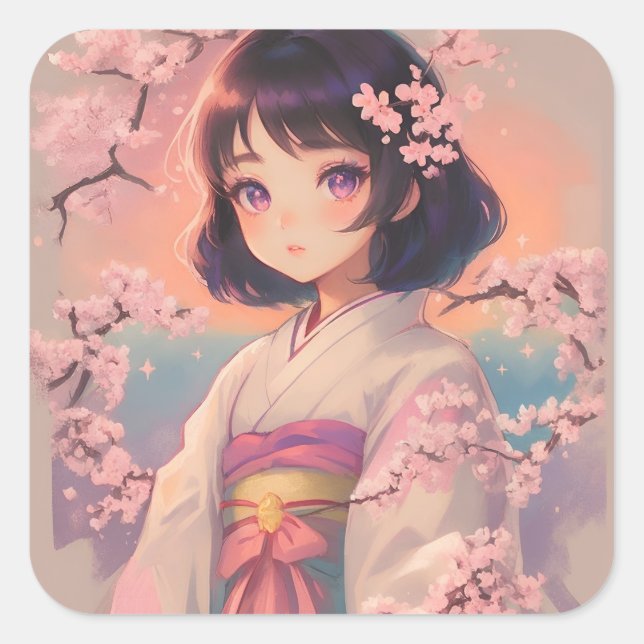  Vintage Cherry Blossom Sticker (Front)
