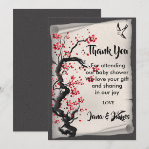Vintage Cherry Blossom thank you Invitation