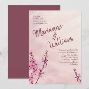Vintage Cherry Blossom Wedding Invitations