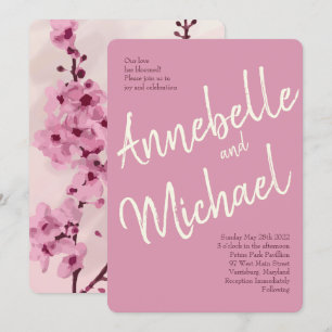 Vintage Cherry Blossom Wedding Invitations