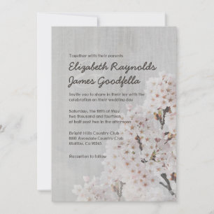 Vintage Cherry Blossom Wedding Invitations