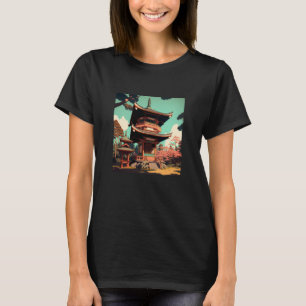 Vintage Cherry Blossom Woodblock Japanese Graphica T-Shirt