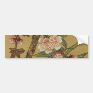 Vintage Cherry Blossoms Asian Japanese Flowers Bumper Sticker