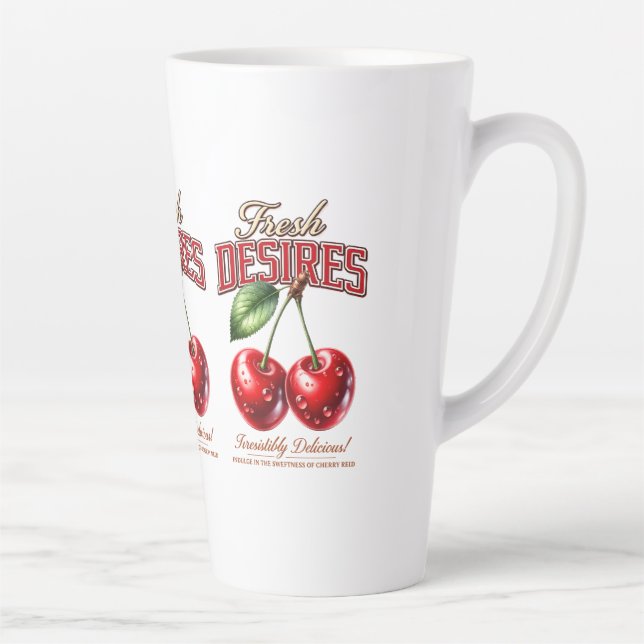 Vintage Cherry Coffee Mug | Retro Fruit Cup (Right)