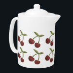 Vintage Cherry Illustrated Pattern on White<br><div class="desc">Cute illustrated pattern with pairs of dotty cherries.</div>