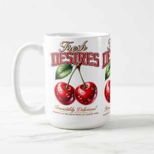 Vintage Cherry Mug   Retro Fruit Coffee Cup