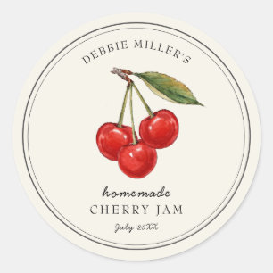 Vintage Cherry preserve Simple Jar Label