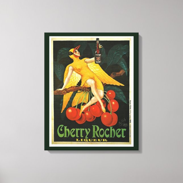 Vintage Cherry Rocher Advertisement Canvas Print (Front)