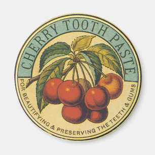 Vintage Cherry Toothpaste Ad Magnet