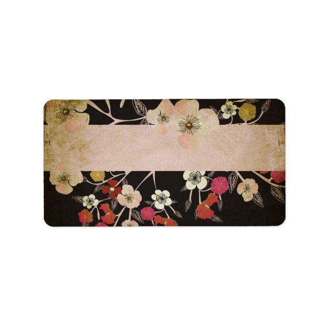 Vintage cherry tree flowers Label (Front)