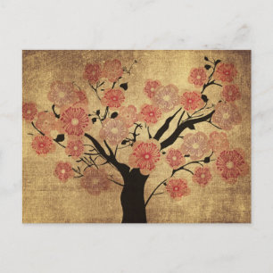 Vintage cherry tree Postcard