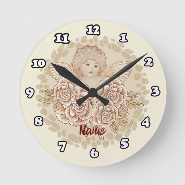 Vintage Cherub Angel  Clock (Front)