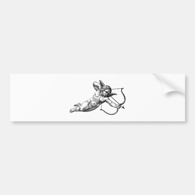 Vintage Cherub Cupid Love Bumper Sticker (Front)