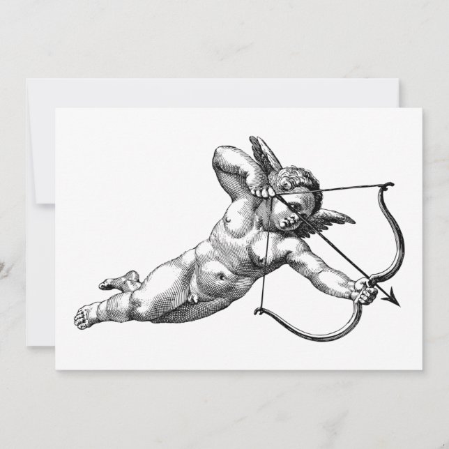 Vintage Cherub Cupid Love Invitation (Front)