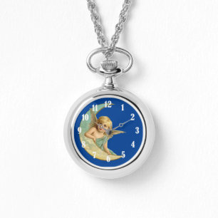 Vintage Cherub in Crescent Moon Watch
