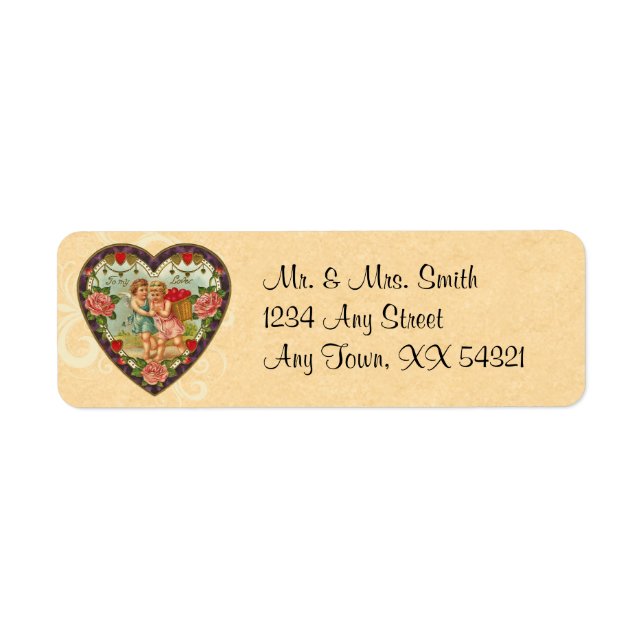 Vintage Cherub Valentine Address Labels (Front)