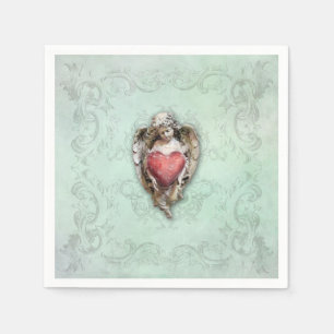 Vintage Cherub with Heart Napkin