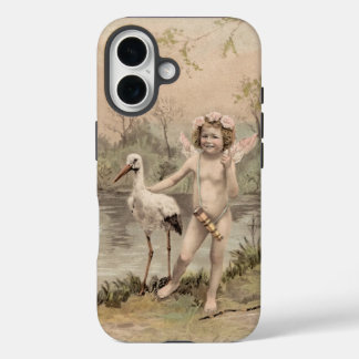 Vintage Cherub with Stork by Lake  iPhone 16 Case