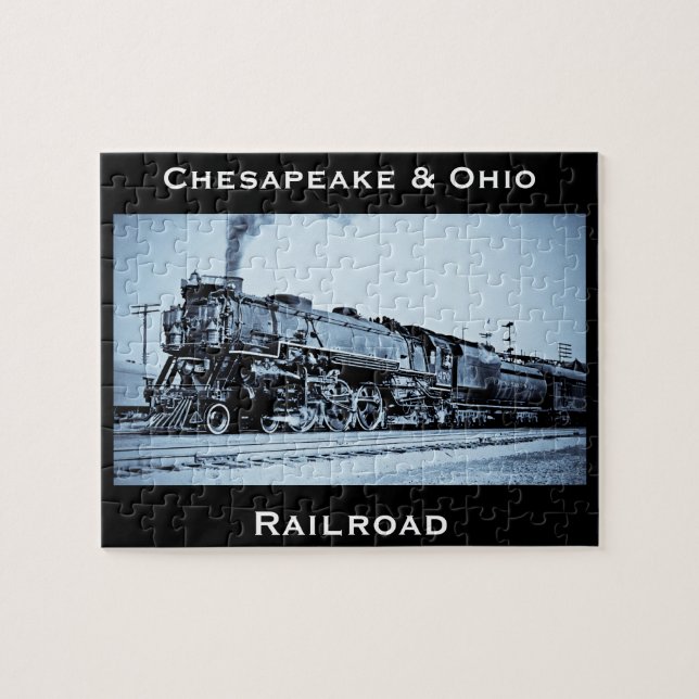 Vintage Chesapeake & Ohio  Railroad Train Engine Jigsaw Puzzle (Horizontal)